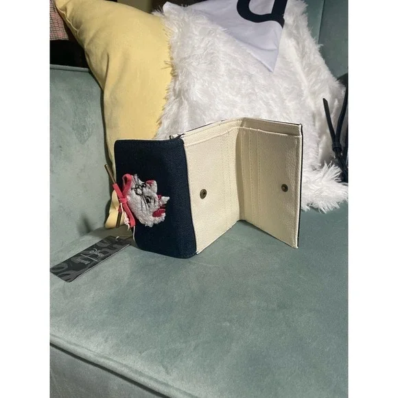 NWT Disney Loungefly Denim Aristocats Bonjour Marie trifold Wallet Cat Lady!! 🐱 - Picture 3 of 4